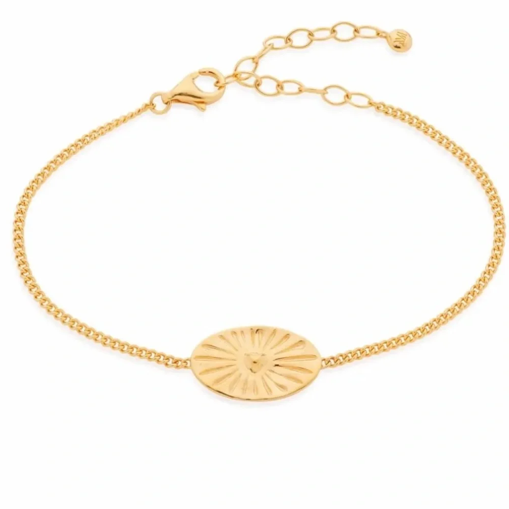 MONICA VINADER 14K GOLD TALISMAN HEART BRACELET